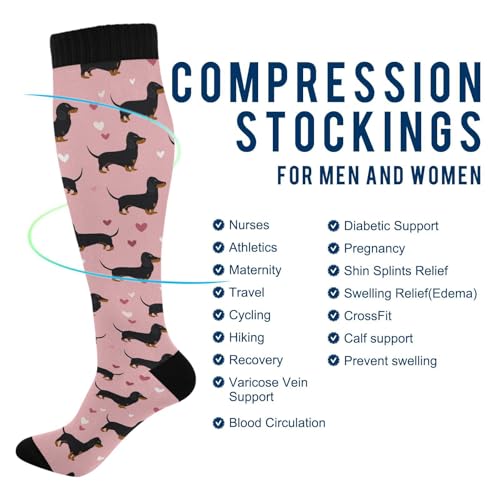 Image of Wusikd Cats Compression Socks for Women and Men Circulation Cute Long Socks for Athletic Running 1
