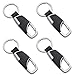 Sourceton 4 confezioni in acciaio INOX con portachiavi in pelle, Premium Heavy Duty auto Home Office portachiavi con anello per uomini e donne