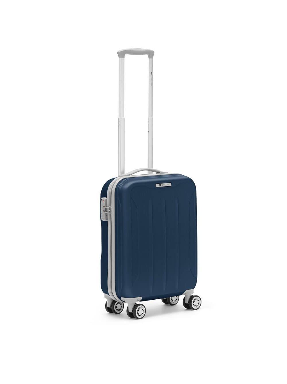 Ciak Roncato Rigid trolley with 4 twin and pivoting wheels, tsa combination closure. Multistep trolley with push button, fully lined and customized interiors. 40x55x20 cm, 25 Night Blue, S