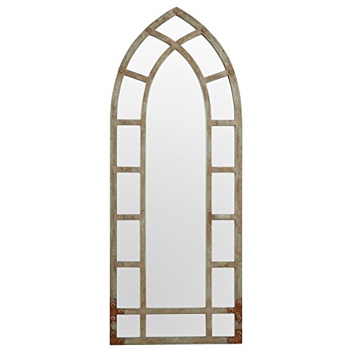Stone & Beam Modern Arc Metal Frame Hanging Wall Mirror Decor, 46.25 Inch