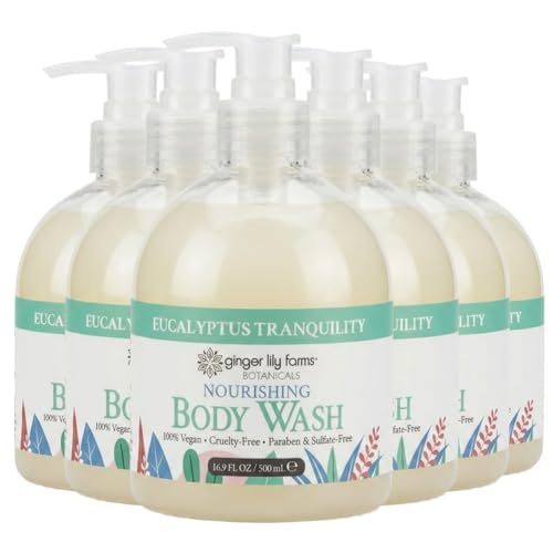 Image of Ginger Lily Farms Botanicals Body Wash, 16.9oz /6pk, Eucalyptus Tranquility