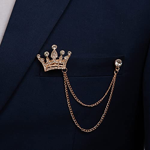 Image of To The Nines Men's Crown Design with Rose Gold Chain Brooch