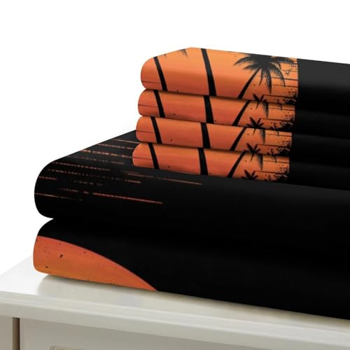 Housse de couette Île Coco microfibre facile à repasser pour lit double King size