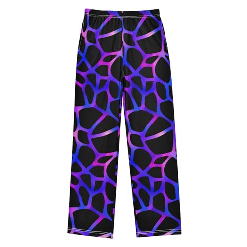 Neon Giraffe Dark Rainbow Cow Boys Pants for Kids Jogger Pants with Pockets S-XL