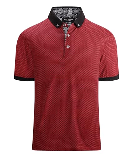 Alex Vando Mens Polo Shirts Short Sleeve Regular Fit Fashion Designed Shirt