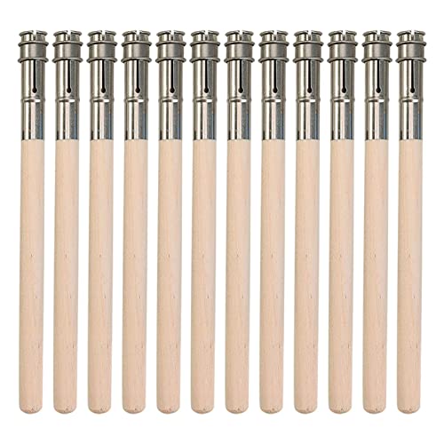 12本の鉛筆エクステンダー延長木製ハンドル絵画学校の描画用