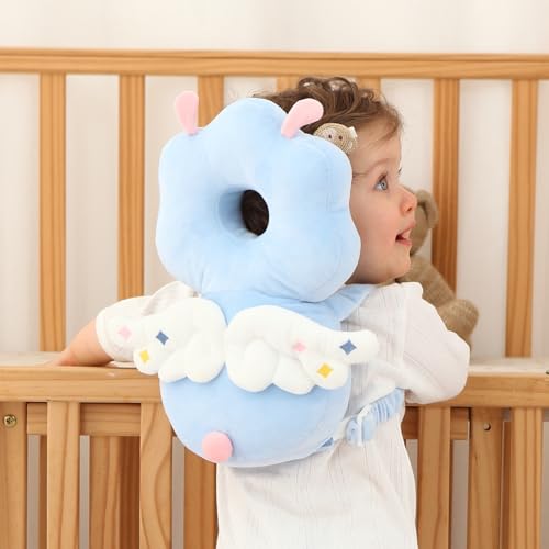 Image of Baby Head Protection Backpack - Soft Lightweight Fall Cushion for Toddlers During Crawling & Walking, Helps Ease Impact from Backward Tumbles(Elf)