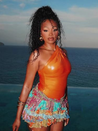 NIFTRIRY High Waisted Ruffle Mini Skirt with Patterns Boho Skirt for Summer Outfits3