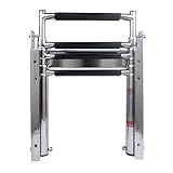 Heavy Duty 316 Stainless Steel 4 Steps Pontoon Boat Ladder, Undermount Folding Telescoping Rear Entry Dock Ladder with Pop-N-Lock