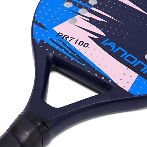 Beach Tennis Paddle Beach Tennis Racket Carbon Fiber With Eva Memory Foam Core Tennis Paddles-One Paddle+One Carrying Mesh Bag(Blue) #TOP2