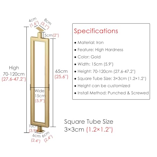 Soporte de pasamanos ajustable para escaleras con conector de espiga 6