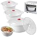 Produktbild 3 Pcs Mikrowellengeschirr, Frischhaltedosen Mit Deckel, Mikrowellenteller Mit Deckel, 3 L Mikrowellenschüssel, Vorratsdosen Schüssel Mit Deckel, Verwendbar Als Vorratdose Geeignet Für Dampfgarer Kühl
