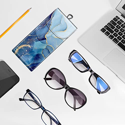Image of FINTIE Double Glasses Case with Carabiner Hook, Portable Vegan Leather Eyeglass Case Anti-scratch Sunglasses Pouch