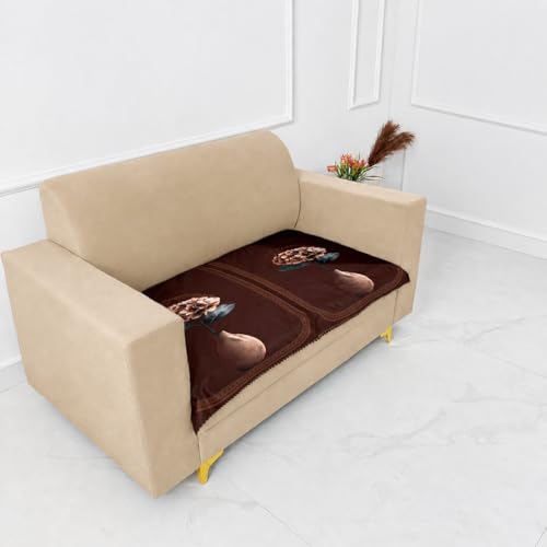 Image of Homerz Premium 'Luxe Series' Holland Velvet Sofa Cover | Smooth Finish | Anti-Skid Fleece Backing | Soft Touch Couch Protector for Living Room (Vase, 2 Seater, Only Seat Cover)