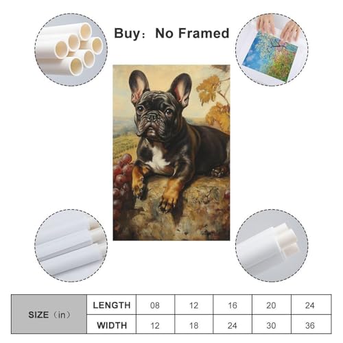 Cuadros modernos en lienzo de perro bulldog para pinturas murales de salon 2