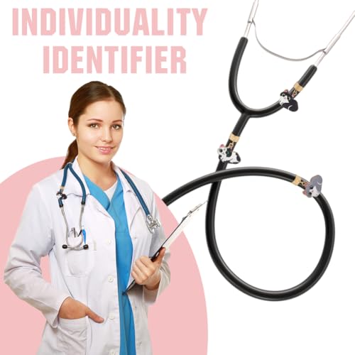 SOFPLATE Breloques Stéthoscope en Forme D'Animal 6 styles Petit Pendentif en Alliage Doré et Émail en Forme de Chat Mignon Étiquette Personnalisée Décoration pour Infirmières Médecins Vétérinaires Fem – vue 5