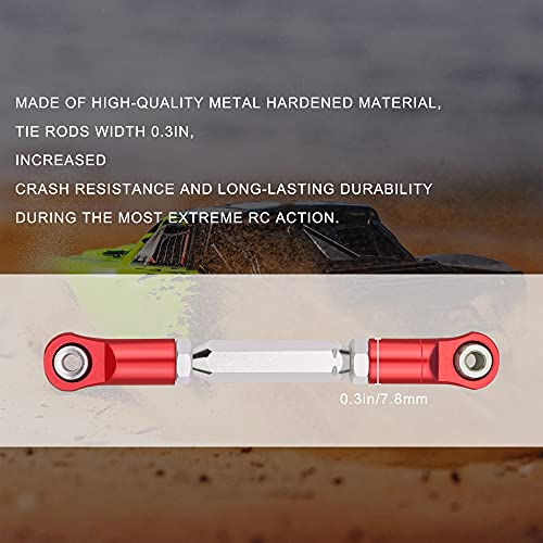 Aiyihobby Aluminum Adjustable Tie Rods & Turnbuckles Toe Links Set Linkage Steel For 1/10 Arrma Senton 4X4 550 Granite 4X4 550 Replace Ar330446 Ar330515 (Red) #TOP2