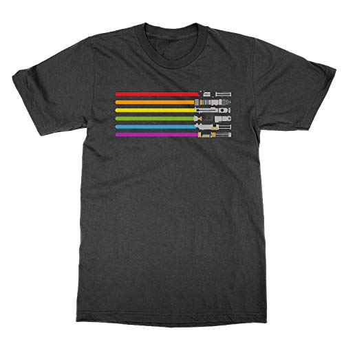 T-shirt sabres laser LGBT pour porter fièrement les couleurs de la diversité en noir XL