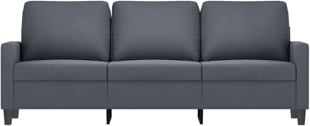 3-Seater Sofa Dark Gray Velvet Living Room Furniture