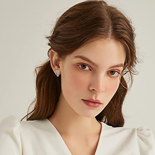 FASACCO 5Pairs Clip on Earrings for Women Non Pierced Diamond CZ Earrings Comfortable Silver Clip Earrings for Wedding and Dance Competitions Hypoallergenic3