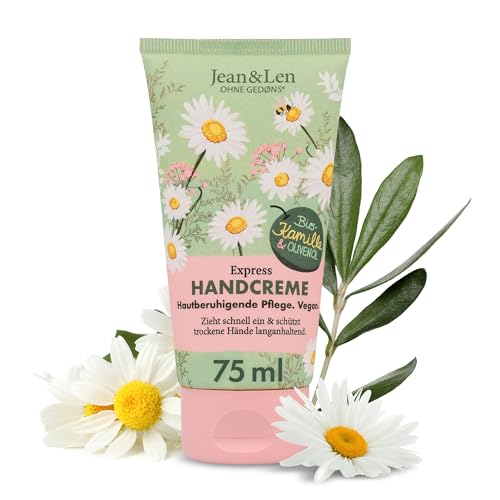 Jean & Len Handcreme Kamille & Olivenöl, vegane Pflegeformel mit...