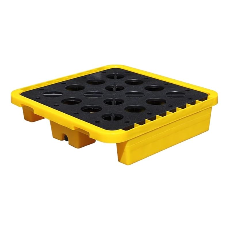 Palette de rétention de fûts industriels 72x72x16cm jaune