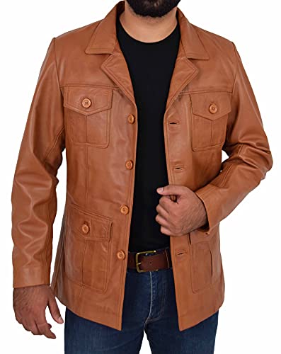 Veste en cuir pour homme noire taille S style rétro de la marque A1 FASHION GOODS