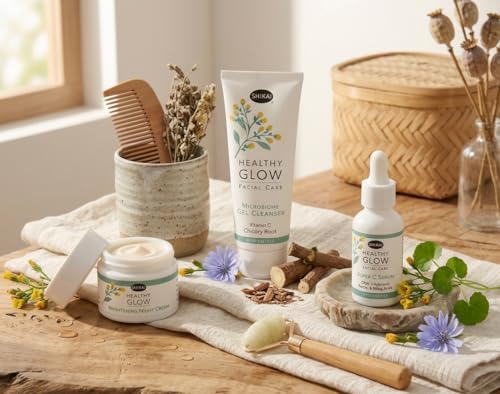 Healthy Glow Facial Care System Vitamin C Routine Bundle | Microbiome Cleanser | Super C Serum | Brightening Night Cream | Gentle for Daily Use | Nourish & Hydrate Dry Skin image 2