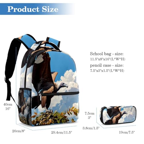 Sac à dos de cours vautour multicolore parfait pour le lycée et le campus - 2
