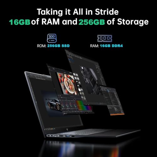Image of 2026 Laptop 15.6 inch HD IPS Display Laptop with N95 Processor, Laptops 16GB RAM 256GB SSD Work Laptops UHD Graphics, Student Laptop Business Computer Light&Thin, Metal Shell, Webcam, Win, Type-C, USB3.2