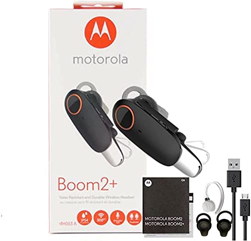 Motorola Boom 2+ HD Flip Bluetooth - Water Resistant Durable Wireless Headset - W Sim Ejector 2022 Model (Retail Packing)