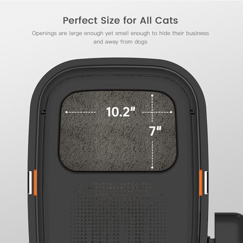 Image of WoofiGo Enclosed Stainless Steel Cat Litter Box with Lid, XL Extra Large Litter Box for Big Cats, Metal Litter Pan High Sided, Never Absorbs Odors, Anti-Urine Leakage, Include Scoop (V-Black)