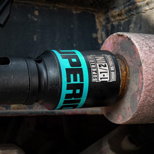 Image of 8 Piece 3 /4 inch Drive Impact Socket Set, 1 inch - 1-1 /2 inch Axle Nut Socket, SAE, 6-Point, Heavy Duty CR-MO, Large Automotive Repairs, Agricultural implement