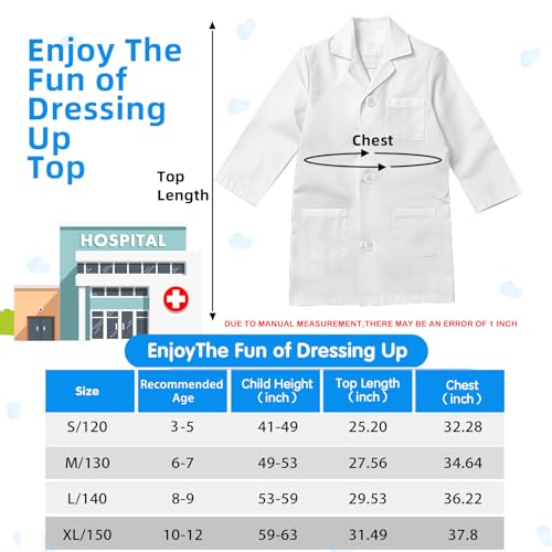Riorand RR-PW-CO-3P Kids' Doctor Lab Coat Costume thumb #1