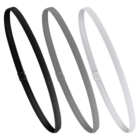 MenYiYDS 3 Pcs Sports Headbands Non-Slip Elastic Hair Bands Sports for Women Men Thin Sports Headband Non-Slip Sports Headbands for Gym Football Tennis Yoga Hockey Cover