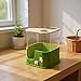 Hamster Sand Bath Container, with Deep Tray, 17.5x21cm, Chinchilla Dig Box, Hamster Playpen Toy, Lightweight and Portable, for Pet Cage Activities Daily Routine