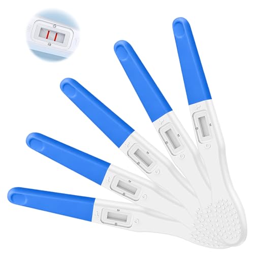 5 pcs Test de Embarazo, Detección Temprana Test, Prueba De Embarazo Fácil,Azul