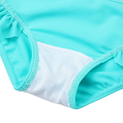 Image of XFGIRLS Girls 2-Piece Swimsuit Long Sleeve Rash Guard Set Toddler 6M-8Y | UPF 50+ blocks 98% UV, Quick-dry, Easy on /off, Bright colors stand out, Machine wash, Breathable, Beach, swim, water park