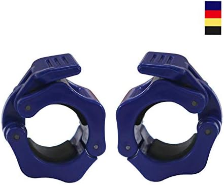 AbraFit 1" Barbell Clamps - Solid ABS Locking Barbell Collars with Quick Release - 1'' Diameter Standard Bar Weight Plates Collar Clips for Workout Weightlifting Fitness Training Bodybuilding