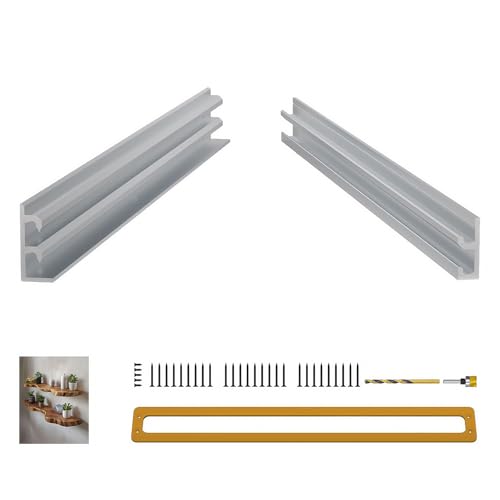 2pcs Floating Shelf Bracket for Live Edge Wood – Hidden Heavy Duty Fireplace Mantel Bracket, Invisible Floating Shelf Hardware, Wall Mounted Shelf Support, 150 lbs Load Capacity (18 inch-2pc