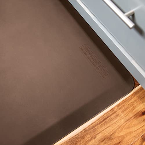 Wellnessmats Original Collection Anti-Fatigue Floor Mat, Brown, 72 In. X 24 In. X ¾ In. Polyurethane – Ergonomic Support Pad For Home, Kitchen, Garage, Office Standing Desk – Water Resistant, #TOP3