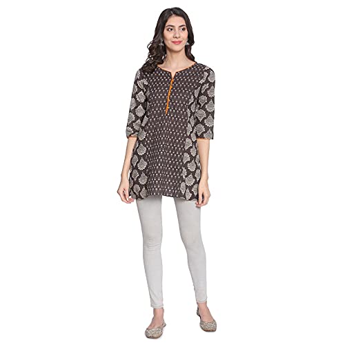 Image of Rapsodia Women's Red & Blue Sanganeri Block Print Short Kurti, Jaipuri Traditional Printed Tunic for Girls and Women