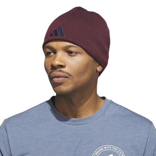 Image of adidas Men's Reversible Skully Beanie - Two-Sided Skull Cap Winter Hat
