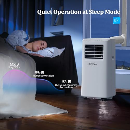 Image of ROVSUN WiFi Enabled Smart 8000 BTU Portable Air Conditioner with Remote & APP Control, 3-in-1 Cooler, Dehumidifier & Fan, Powerful Room Mobile AC Unit with Rolling Wheels & Easy Installation Kit