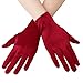 EORUBE Kurze Opernhandschuhe aus Satin für Frauen, Handgelenklänge, Bankett-Handschuhe, Teeparty, Halloween, Kostüm-Handschuhe Gr. Einheitsgröße, Smooth 8.6 - Rot