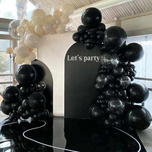 134Pcs Black Balloons Different Sizes 5 10 12 18 Inch Black Balloon Garland Arch Kit, Latex Balloons for Birthday Wedding Baby Shower Party Decorations. - Image 6