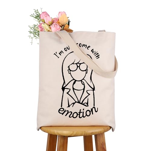 CMNIM TV Show Merchandise Gift Tote Bag 90s TV Show Merch for Fans I'm Overcome With Grocery Shoulder Bag