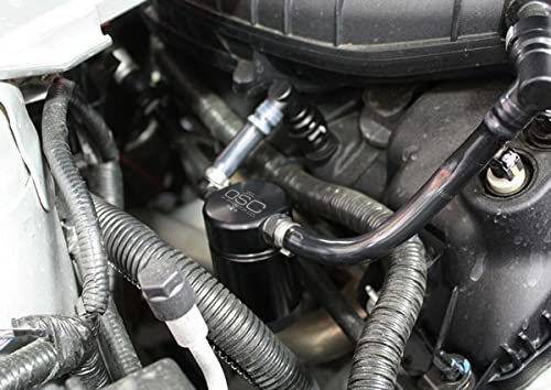 J&L Oil Separator Co. Oil Separator 3.0 Passenger Side OEM Hose Compatible with 2011-17 Mustang V6 (Black)