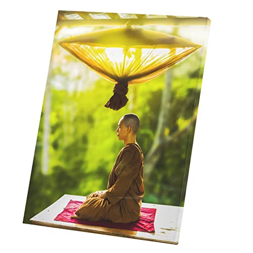 Affiche Moine Bouddhiste Poster Grand Format pour Ambiance Salon Zen