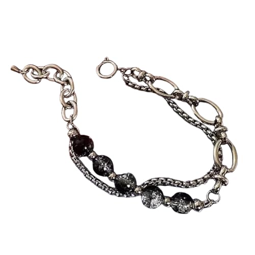 Bracelet perles en cristal noir à offrir, un bijou réglable pour homme et femme
